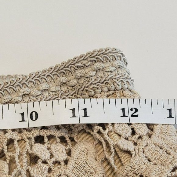 Ko Ko Ailis Women's Small Mini Cream Crochet Skirt with Tiers EUC - Picture 6 of 8